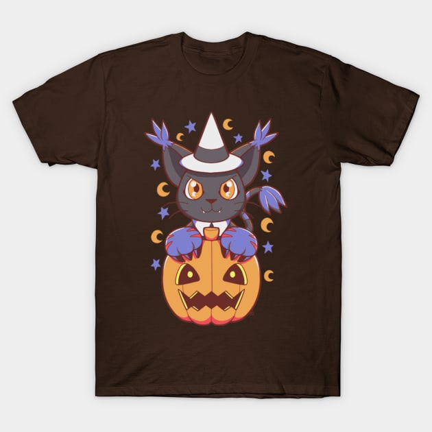 Happy Meowloween V2 T-Shirt by MeenGreenie